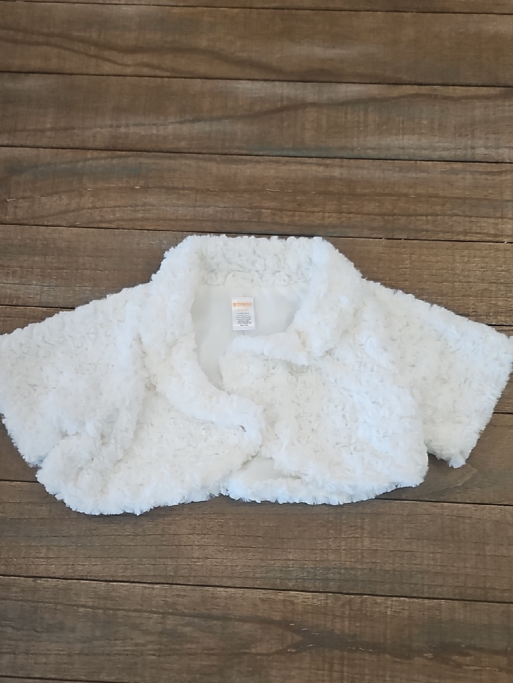 Gymboree White Faux Fur Cropped Bolero Jacket